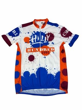 VTG Voler Hilly Hundred 1995 Cycling Jersey Adult XL Multicolor Paint Splatter